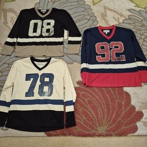 NWT Lot Of 3 No Boundaries Long Sleeve Hockey Jerseys Mens Size XS